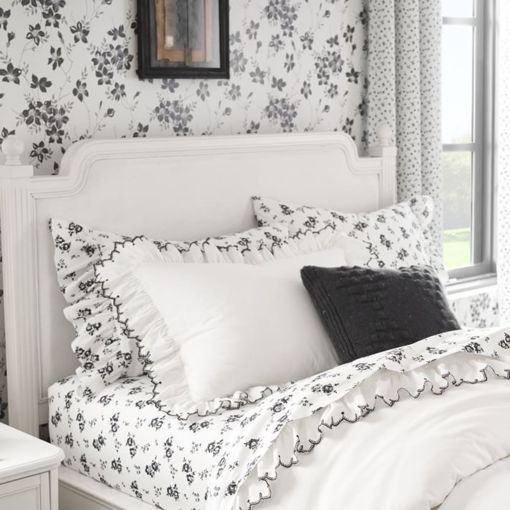 Complete Dorm Bed Set - Twin XL Shabby Chic Vintage Cute Floral Ruffles Fancy